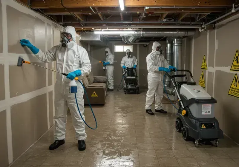 Basement Moisture Removal and Structural Drying process in Stapleton, NY